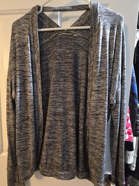 Athleta Heathered Gray Cardigan Long Sleve - XXS